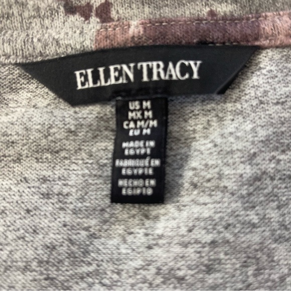 Ellen Tracy Women’s Gray Purple Floral Top M - Picture 3 of 4